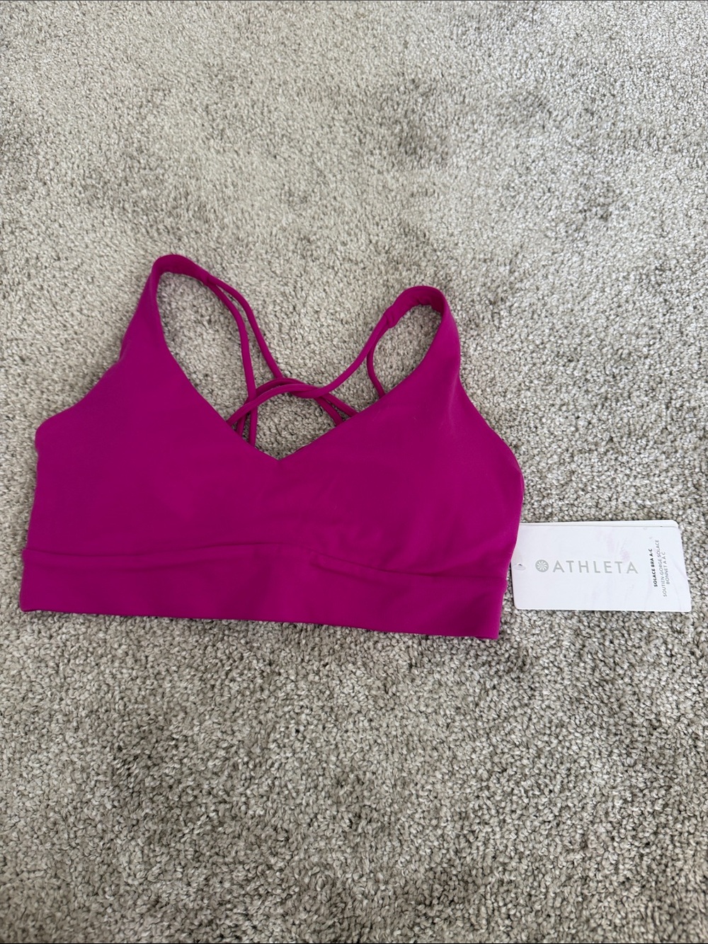 Athleta Bright Magenta Strappy Sports Bra